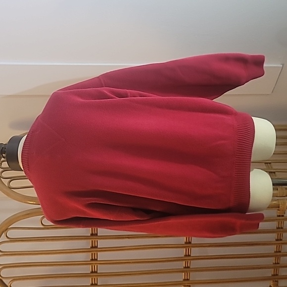 Eddie Bauer red men's sweater size large 100% cotton heavy weight crew neck - Picture 7 of 11